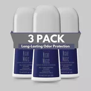 Avon Night Magic Roll-On Antiperspirant Deodorant, 2.6 fl oz Musk Scent (3-Pack) - Picture 1 of 7