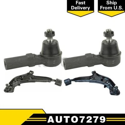 4X Braço de Controle Inferior Frontal + Extremidade de Vara de Amarração Externa e Junta Esferográfica Ajuste para Infiniti I30 - Imagem 1 de 4