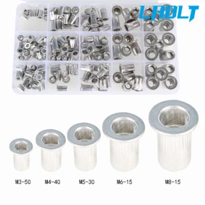 LABLT 150 Pcs Aluminum Rivet Nut Kit Metric Rivnut Nutsert Assort M3 M4 M5 M6 M8 - Picture 1 of 7