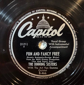 DINNING SISTERS • ART VAN DAMME Fancy Free Mimi Orig '47 CAPITOL Jazz Pop 78 RPM - Picture 1 of 1