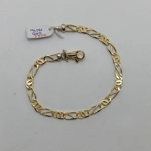 Pulsera De Hombre A Malla Sólida En Oro Amarillo Y Blanco 18KT 750 9,65 GR. - Imagen 1 de 10