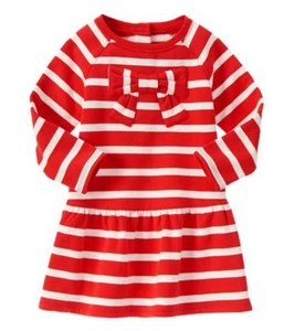 NWT Gymboree Holiday Holly Berry Red Candy Cane Striped Fleece Dress 3T 4T 5T - Picture 1 of 2