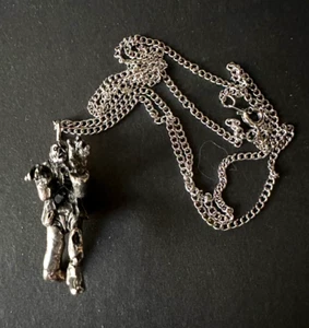 Zombie Necklace In White Bronze 4Cm With 60Cm Chain - Picture 1 of 5