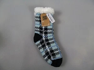 Muk Luks Slipper Socks Shea Butter Cabin Style Blue Size S/M (6-8) New NWT - Picture 1 of 3