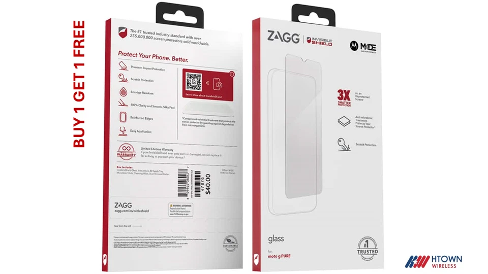 Compre 1 y obtenga 1 GRATIS Protector de Cristal ZAGG para Moto G Pure / G Power 2022 / G Play 2023 Foto 1 de 3