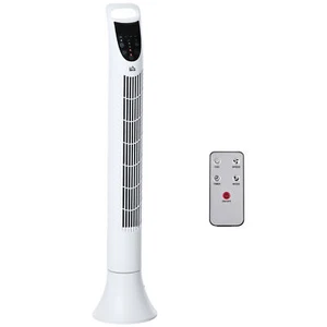 Tower Fan, 3 Speed 3 Mode Timer Oscillation,Remote White - Picture 1 of 9