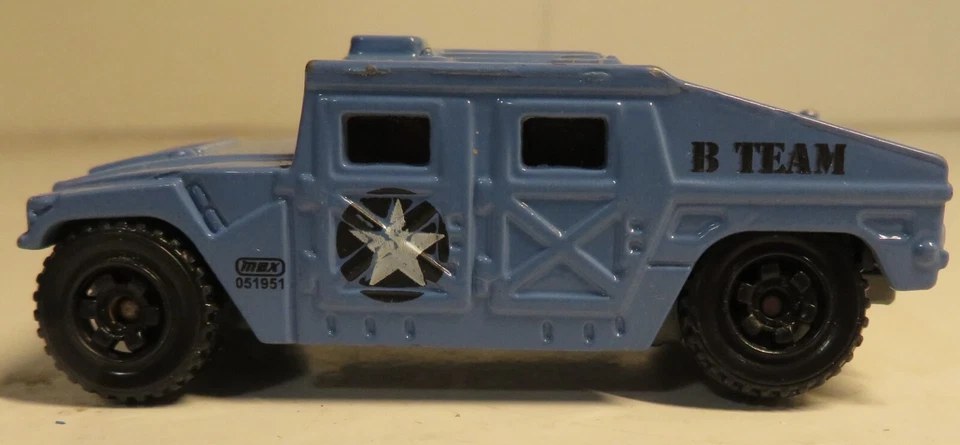 Matchbox 1994 Hummer B TEAM Baby Blue Used Toy 2014 Mattel H1 Military Truck - Image 1 of 4