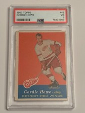 1957 Topps #42 Card GORDIE HOWE Detroit Red Wings PSA 3 - new case, just graded!