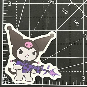 Kuromi Firing Toy Machine Gun  - Vinyl Sanrio Sticker Bomb Notebook KAWAII Goth - Picture 1 of 4