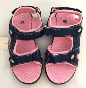 SO Youth Girls Water Friendly Sandals 'Tropical Wave Envy' Navy and Pink Size 13 - Picture 1 of 6