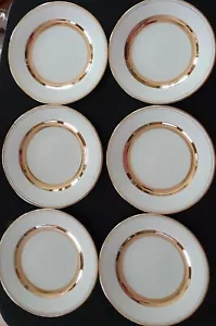 Vintage 7" Bread/ Salad Plates Set of 6 ~ Ivory/Gold Trim NOS Pretty! - Picture 1 of 5