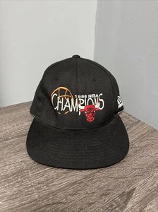 Vintage Chicago Bulls 1998 NBA Champions Basketball New Era Snapback Hat Cap - Picture 1 of 8