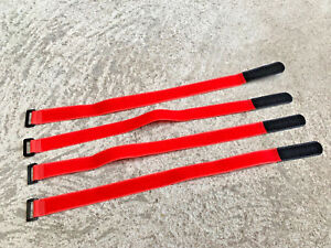 25mm X 500mm RC Rubberized Battery Straps 4 Pack Red / Black 