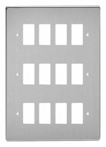 Placa de rejilla de acero cepillado Varilight XDSPG12 rejilla eléctrica 12 bandas (placa doble triple) - Imagen 1 de 1