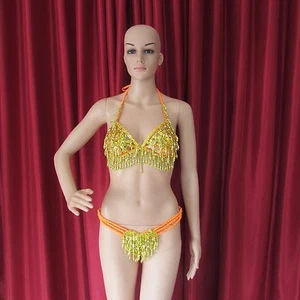 Da NeeNa R25 Sun of King Showgirl Pageant Latin Salsa Dance Bra Skirt Thong S - Picture 1 of 5