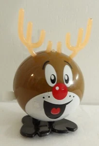 CHRISTMAS WIND UP TOY RUDOLPH THE RED NOSED REINDEER WALKING - Picture 1 of 2