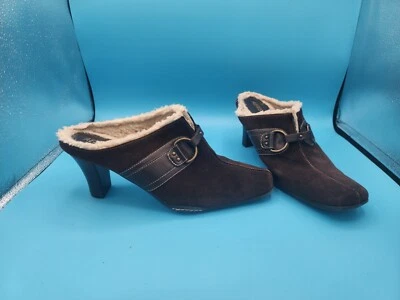 Aerosoles Mujer Marrón Slip On Tacón/Zueco Zapatos, Talla 9.5B Polar Gamuza Foto 1 de 4