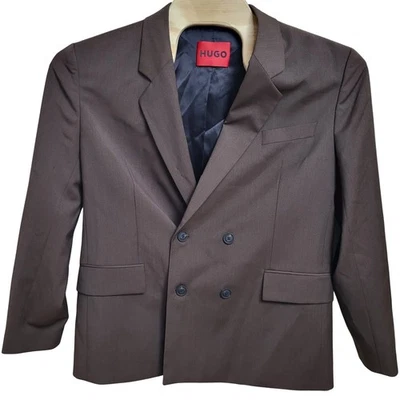 Hugo Boss Traje Chaqueta Marrón 42S Ajuste Moderno Lana Sólida Doble Pecho Precio de venta sugerido por el fabricante $445 Foto 1 de 4