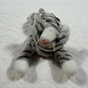 Ty Beanie Babies Prance Cat Plush Gray Striped Stuffed Animal 1997 No tag - Picture 1 of 7
