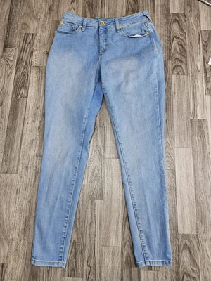 Pantalones de mezclilla INC Jeans para mujer 12/31 azules ajustados elásticos lavado claro tiro medio Foto 1 de 4