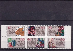 DDR MNH ** 2716-21 Sechserblock Sorbian customs - Picture 1 of 1