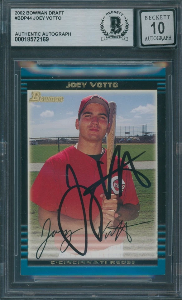 2002 Bowman Draft #BDP44 Joey Votto Beckett Authentic Signed Auto 10 *2169 - Image 1 of 1