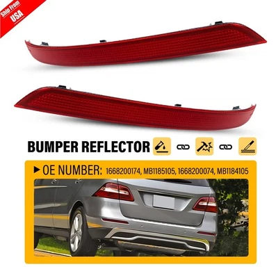 Par de fundas reflectoras de parachoques trasero para Mercedes Benz ML350 GLE350 GLE400 ML63 AMG Foto 1 de 4