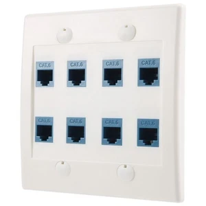 Plaque Murale Ethernet 8 Ports - Gang Cat6 RJ45 Jack Câble RéSeau FaçAde 4075 - Afbeelding 1 van 7