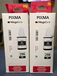 2 botellas de tinta negra originales Canon PIXMA 290BK 135 ml por botella - Imagen 1 de 2