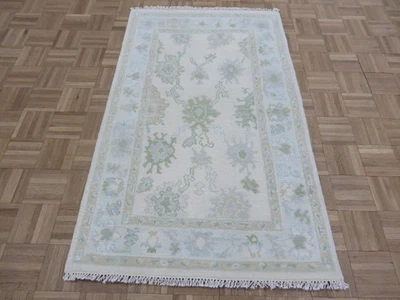 3 x 5 Hand Knotted Ivory Modern Oushak Oriental Rug G16295 - Image 1 of 4