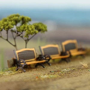 12pcs Model Train HO Scale Park Street Seat Bench Chair Settee 1:87 ZY35087OB - Picture 1 of 6
