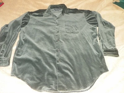 Vintage Ralph Lauren Armond Green Velvet Long Sleeve Button Down Shirt Mens XL - Image 1 of 4