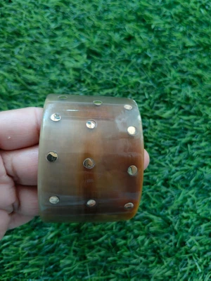 Brazalete Cuerno de Búfalo Natural con Pulsera Cuerno de Latón Joyería Marrón Bohemio Foto 1 de 4