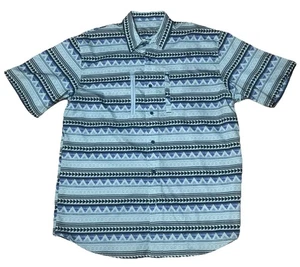 Ariat Tek Ariattek Shirt Mens Medium VENTEK Short Sleeve Western Hawaiian Blue🔥 - Picture 1 of 10