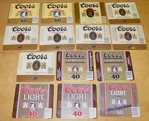 14 beer labels from Colorado, Adolph Coors Brewing, Coors 40 oz. collection - Picture 1 of 1