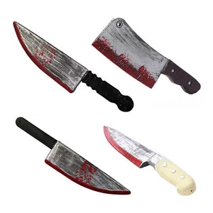 1PC Halloween Prop Bloody Sharp Knife Prank Knife Faked Bloody Sharp Knife - Picture 1 of 16