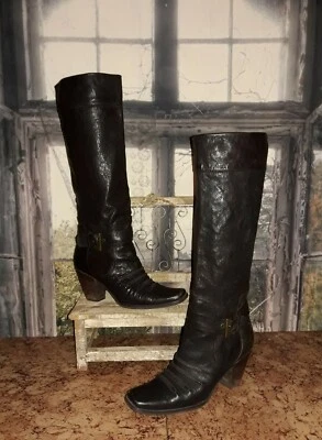 Stuart Weitzman коричневый мягкий кожаный пряжки колена ботинки размер 7,5B GUC  - Изображение 1 из 4