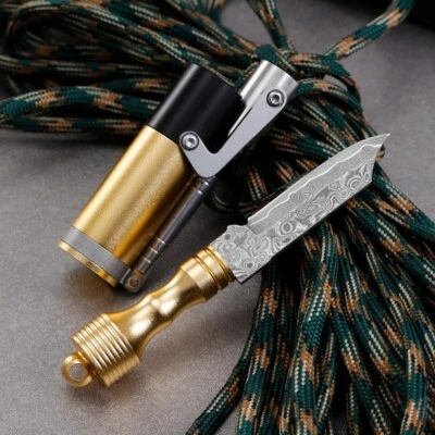 复古 EDC 口袋刀钥匙扣吊坠锋利折叠刀片户外使用 — 第 1/4 张图片