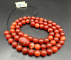 Ancient Antique Carnelian Agate Beads Necklace 10 Mm