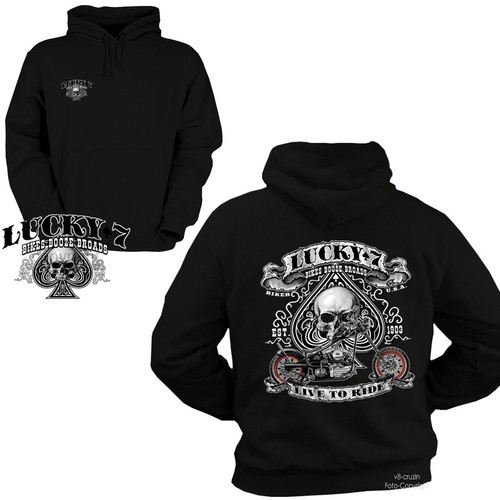 SACAI Felpa da motociclista felpa con cappuccio moto bobber chopper felpa con cappuccio *4240 bl