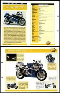 Suzuki RGV 250 - Legendary Bikes - Mega Bikes Hachette Fold-Out Card - Picture 1 of 1