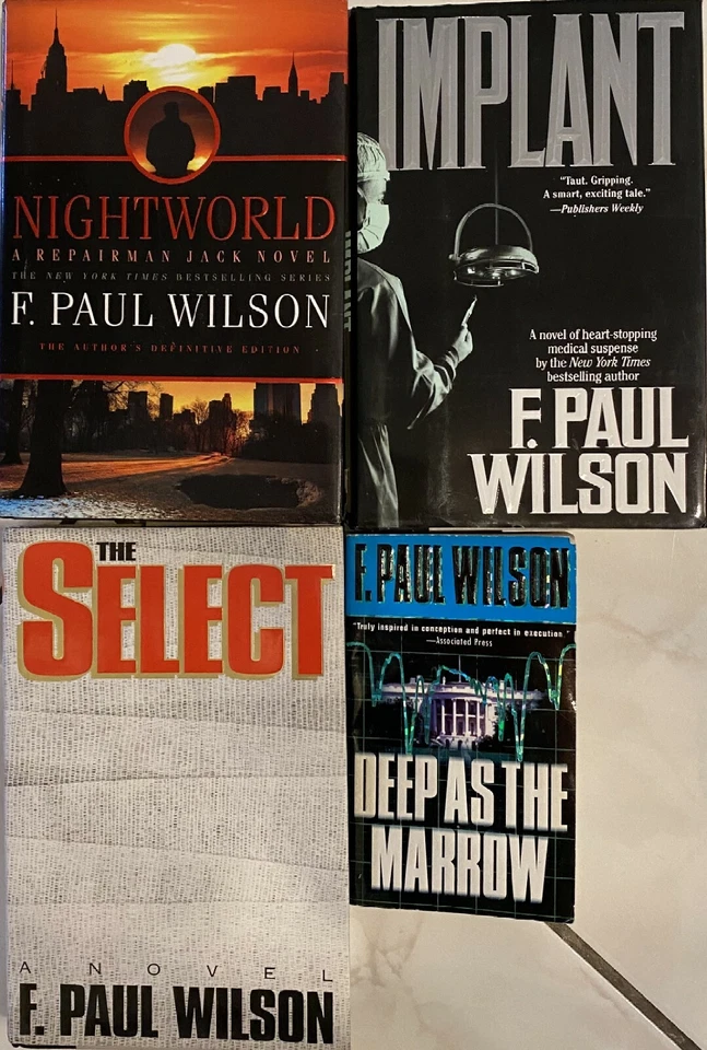 4 F. Paul Wilson Novels Nightworld The Select Implant Deep As The Marrow Used - Image 1 of 2