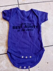 Baby Age 0-3 Months Best Aunty Vest Purple