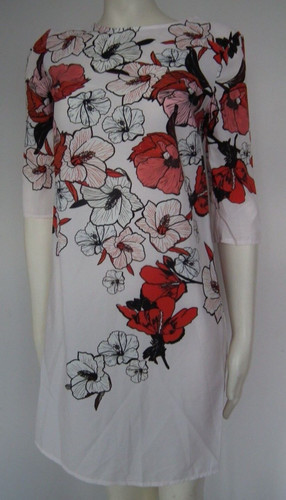 OFF WHITE ASOS abito floreale bianco sporco alto taglia 10