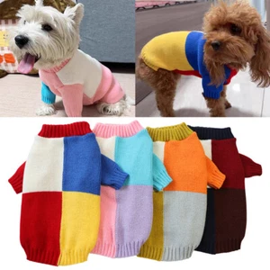 Pet Dog Warm Jumper Knit Sweater Clothes Puppy Cat Knitwear Costume Coat Apparel - Picture 1 of 21