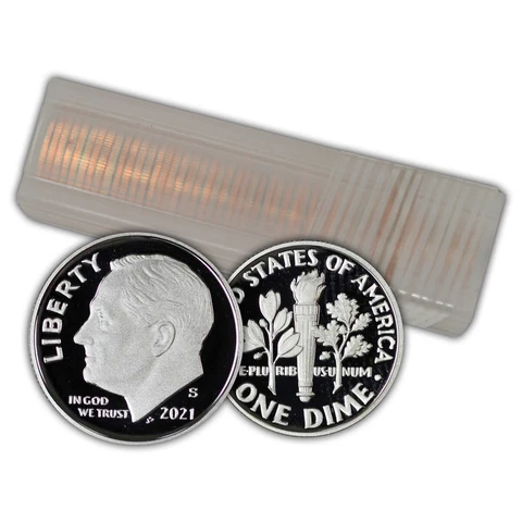 2021 S Proof Roosevelt Dime Cent Roll of 50 Cover