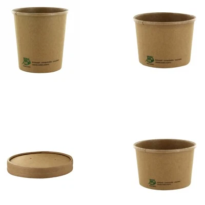 PAPSTAR Suppenbecher Pappe biologisch abbaubar 230 350 470 ml Deckel Auswahl