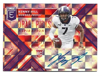 Kenny Hill AUTOGRAPH /75 Red RC TCU Horned Frogs 2018 Panini Elite AUTO Football - Image 1 of 2