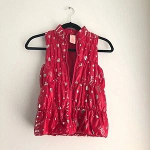 SZ M GIRL’S FADED GLORY HEARTS PUFFER VEST - Picture 1 of 4