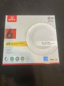 Globe 6 Inch Led Integrated Recessed Lighting Kit 65W 750 Lumens - Picture 1 of 11